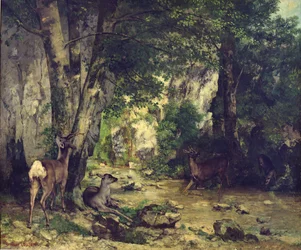 Hjortens tilbagevenden til strømmen ved Plaisir-Fontaine, 1866